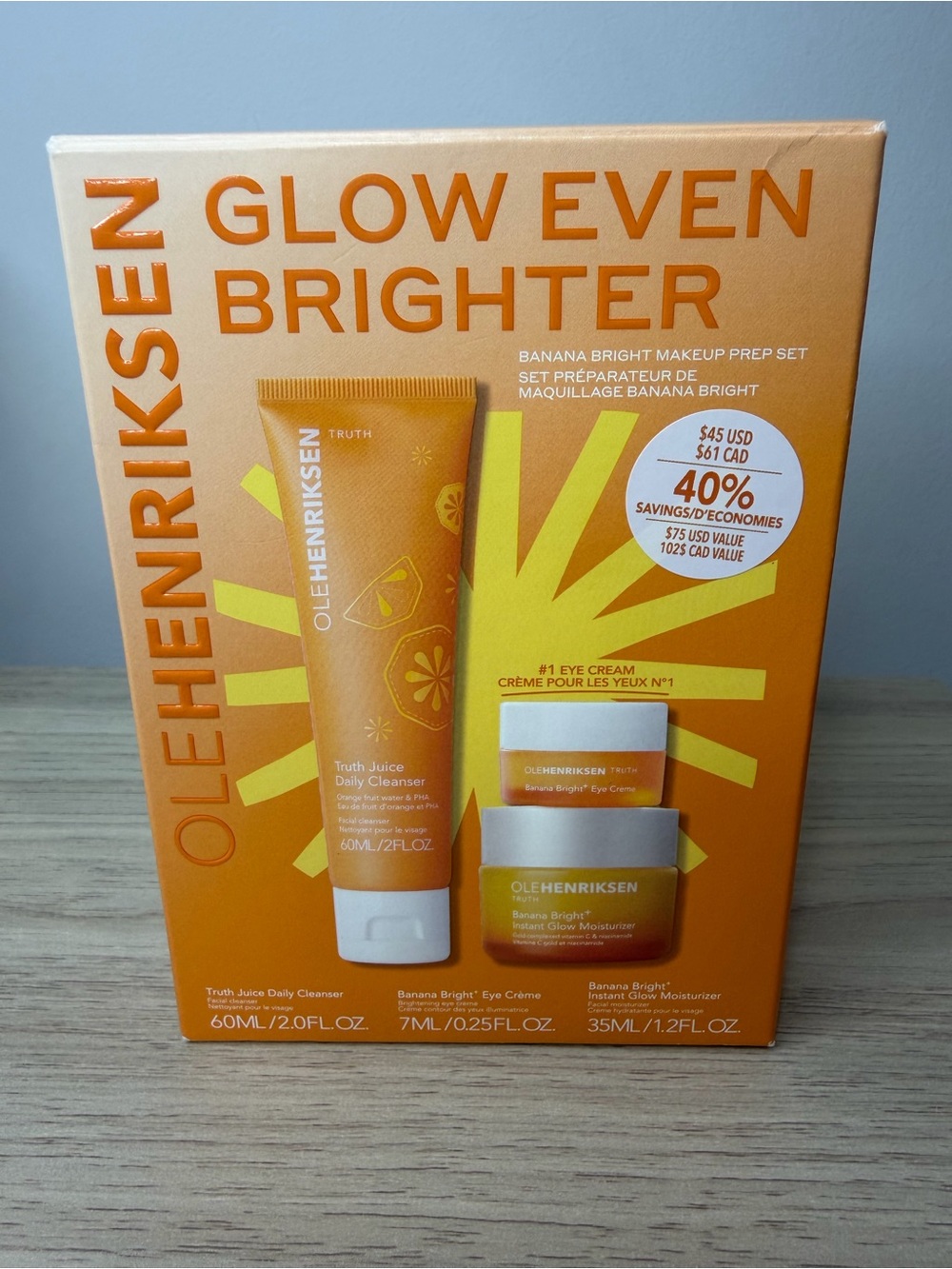 Ole Henriksen Banana Bright Glow Set - Orange & Yellow Packaging